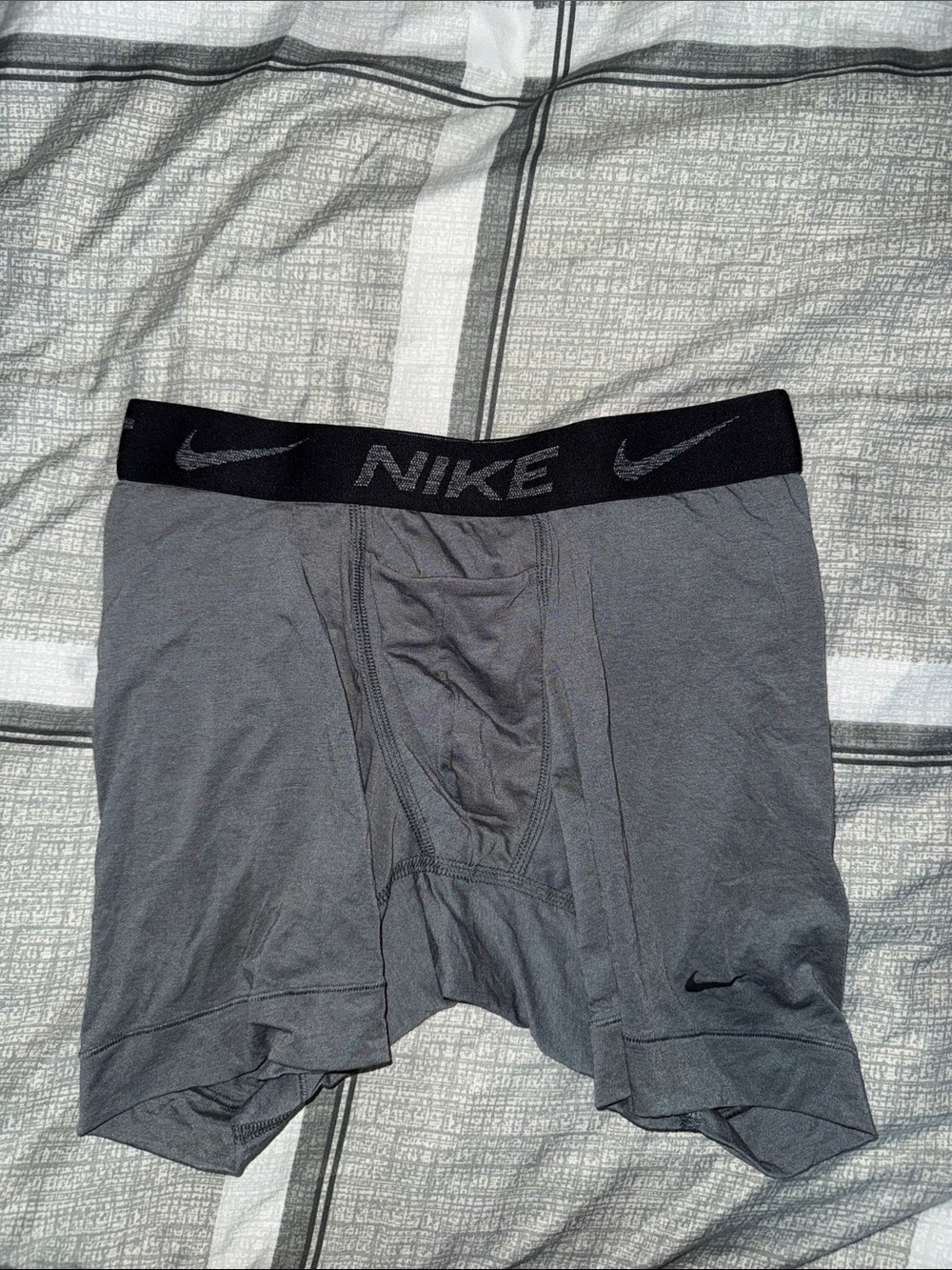 Nike Gray Athletic Boxer Briefs with Black Waistband